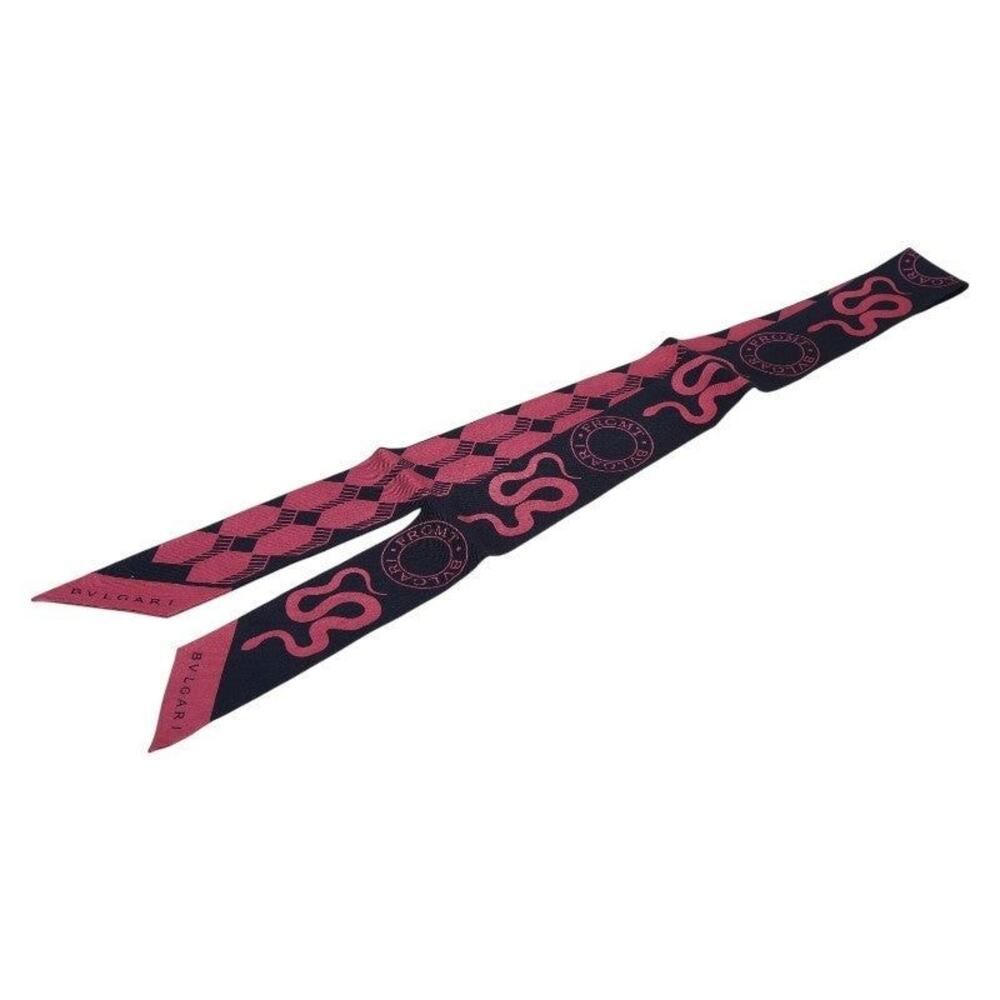 Bvlgari x FRGMT Hiroshi Fujiwara Serpenti Silk Scarf Navy